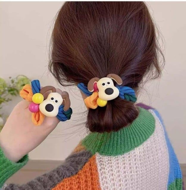 Kawai Cute Cartoon Dog Elastic Hair Bands