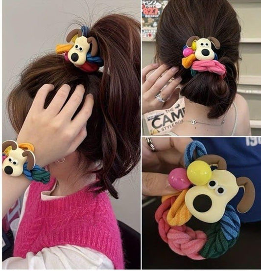 Kawai Cute Cartoon Dog Elastic Hair Bands