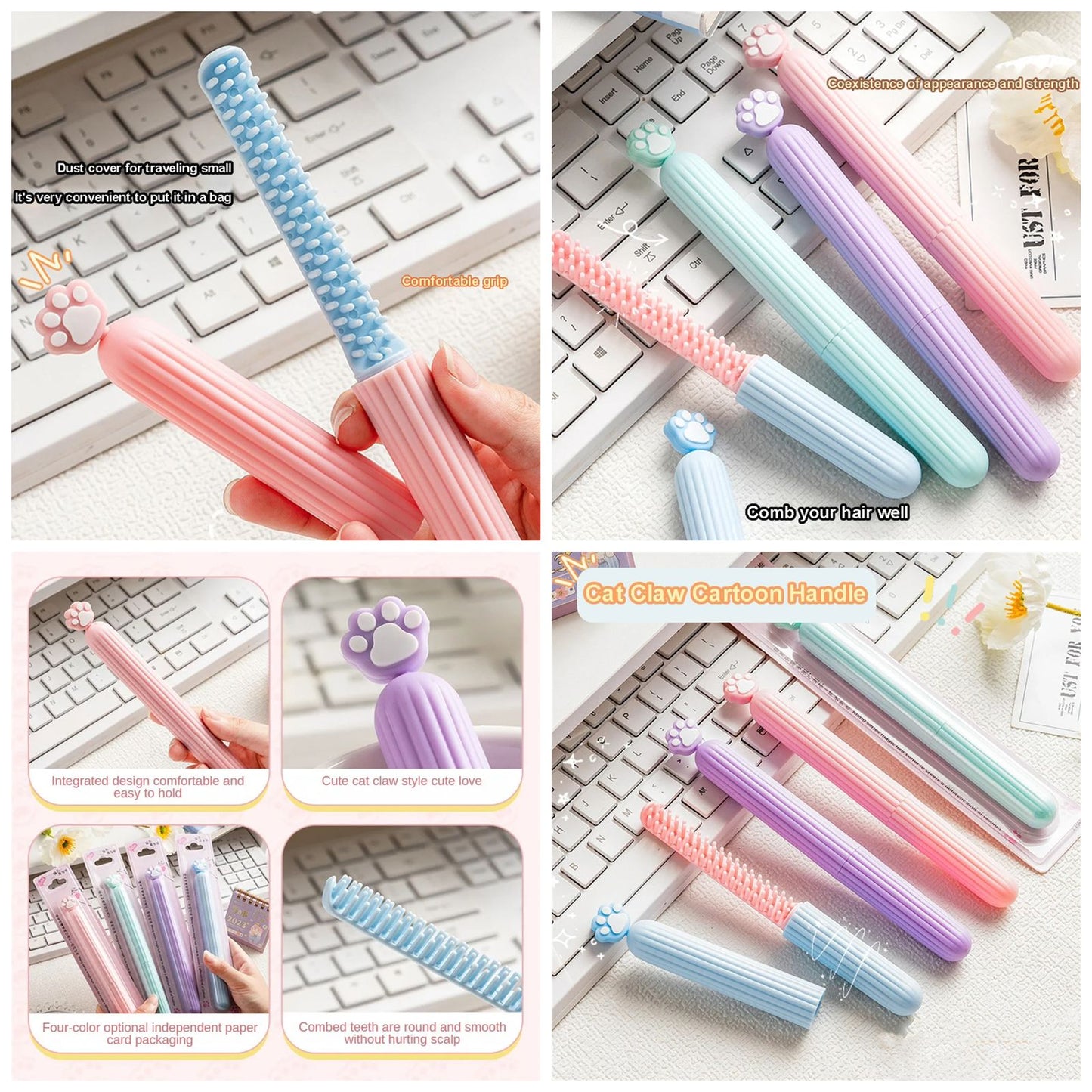 Cute Cartoon Cat Claw Series Finishing Hair Comb