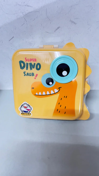 Dino Eye Kids Carnival Bento 1120ml Steel Lunch Box with Spoon and 70ml Salad Cup